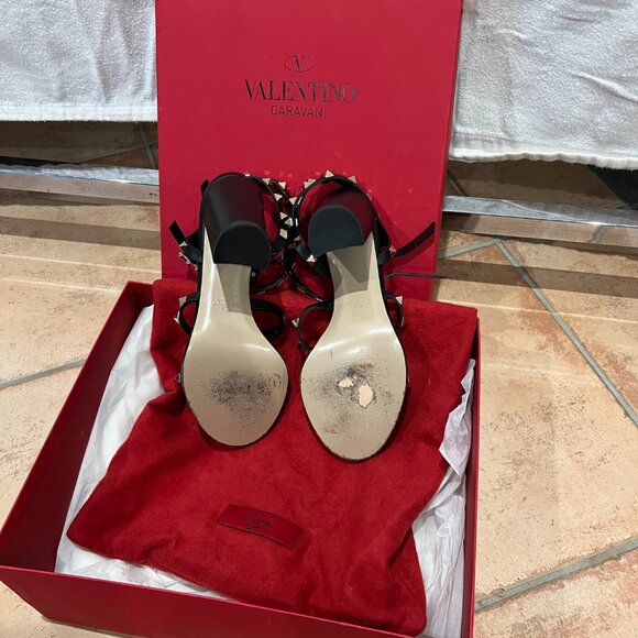 VALENTINO ROCKSTUD ANKLE STRAP SANDAL 90 MM - BLACK - Picture 7 of 9